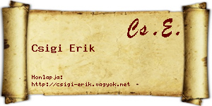 Csigi Erik névjegykártya